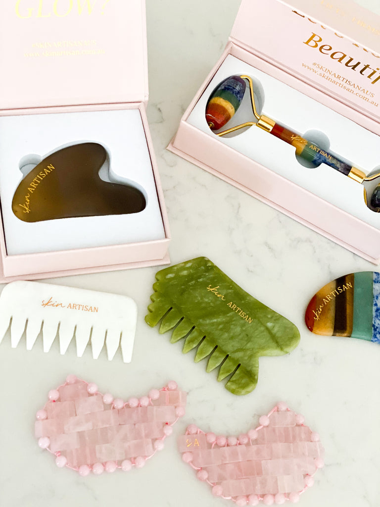 WHITE JADE Gua Sha Comb | Hair + Face